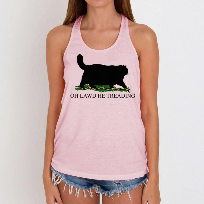 Oh Lawd He Treading Women's Knotted Racerback Tank