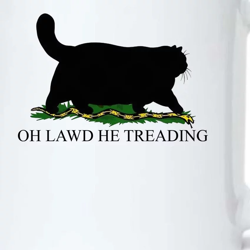 Oh Lawd He Treading Funny Cat Snake Black Color Changing Mug