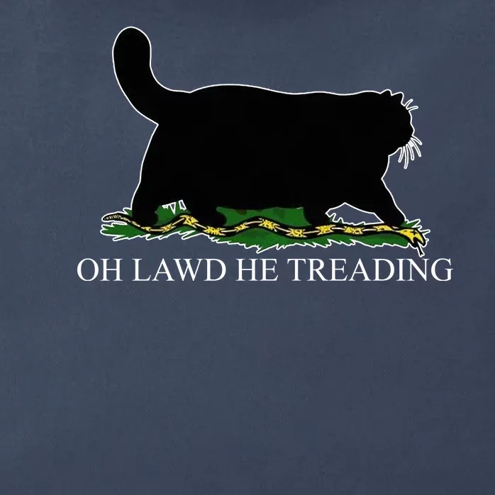 Oh Lawd He Treading Funny Cat Snake Zip Tote Bag