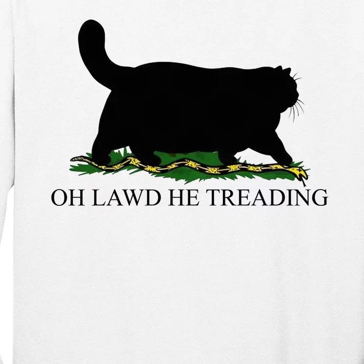 Oh Lawd He Treading Funny Cat Snake Long Sleeve Shirt