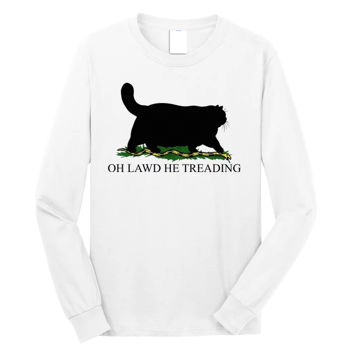 Oh Lawd He Treading Funny Cat Snake Long Sleeve Shirt