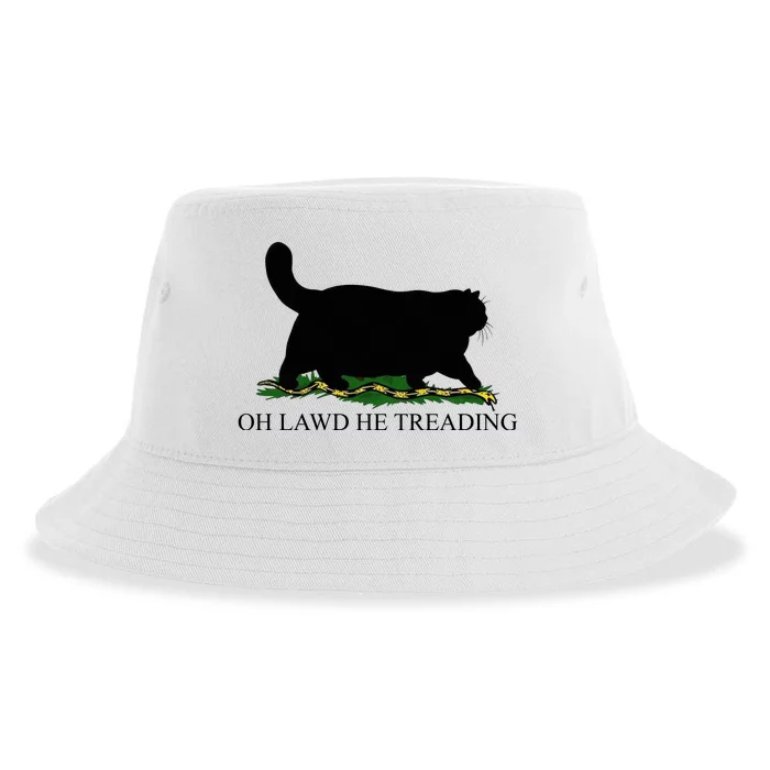 Oh Lawd He Treading Funny Cat Snake Sustainable Bucket Hat