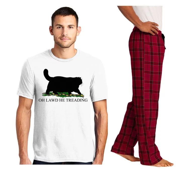 Oh Lawd He Treading Funny Cat Snake Pajama Set