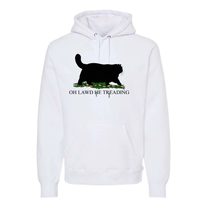 Oh Lawd He Treading Funny Cat Snake Premium Hoodie