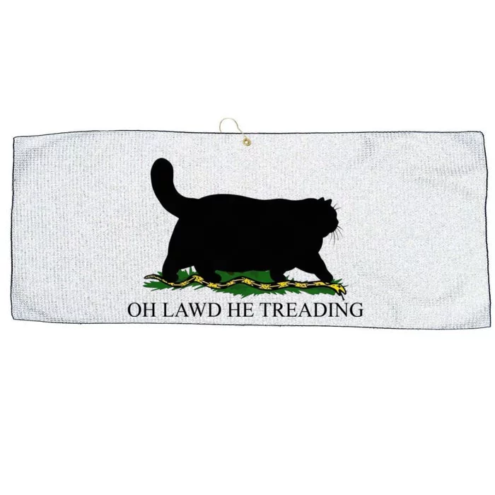 Oh Lawd He Treading Funny Cat Snake Large Microfiber Waffle Golf Towel