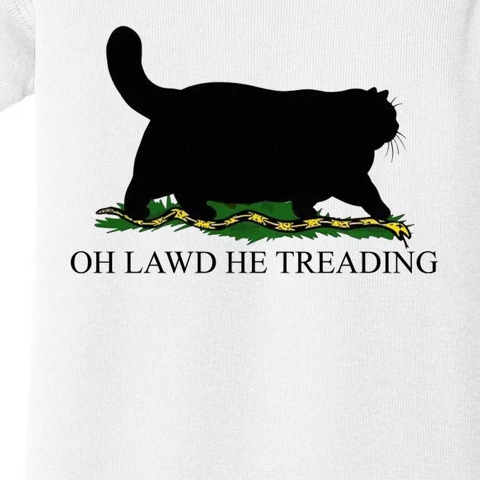 Oh Lawd He Treading Funny Cat Snake Baby Bodysuit