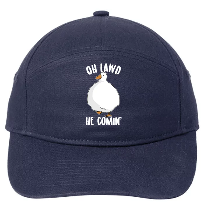 Oh Lawd He Comin Thicc Goose Meme 7-Panel Snapback Hat