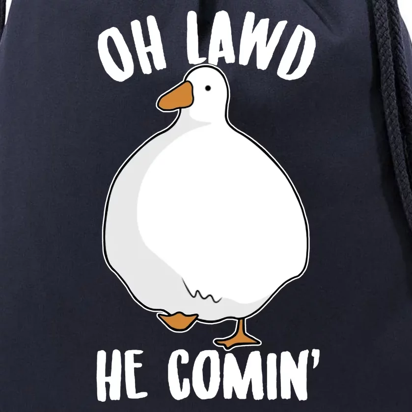 Oh Lawd He Comin Thicc Goose Meme Drawstring Bag