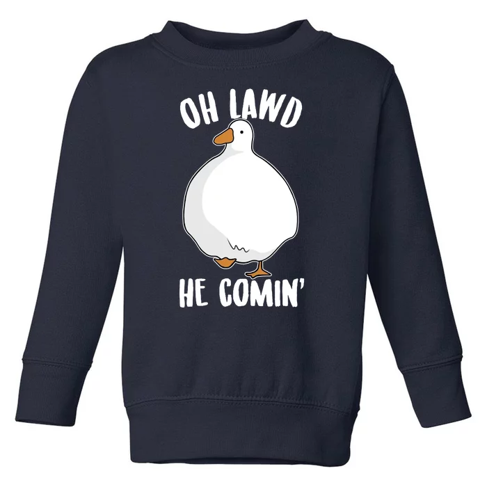 Oh Lawd He Comin Thicc Goose Meme Toddler Sweatshirt