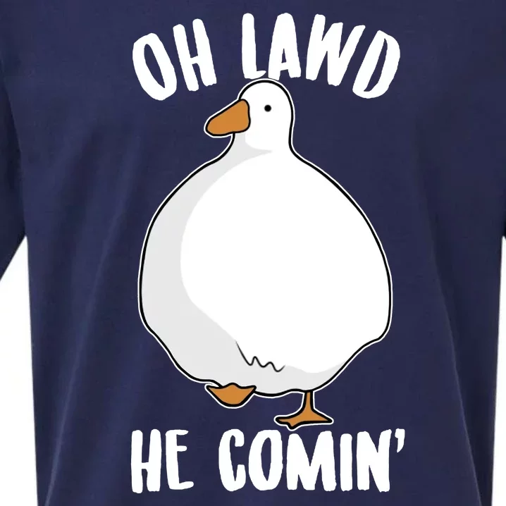 Oh Lawd He Comin Thicc Goose Meme Sueded Cloud Jersey T-Shirt