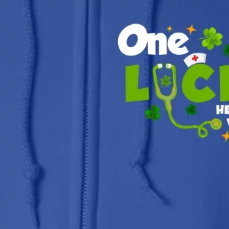 One Lucky Healthcare Worker Funny St Patricks Day Nurse Gift Full Zip Hoodie