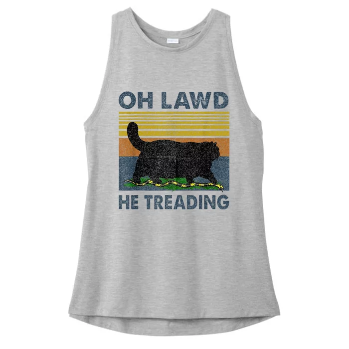 Oh Lawd He Treading Ladies Tri-Blend Wicking Tank