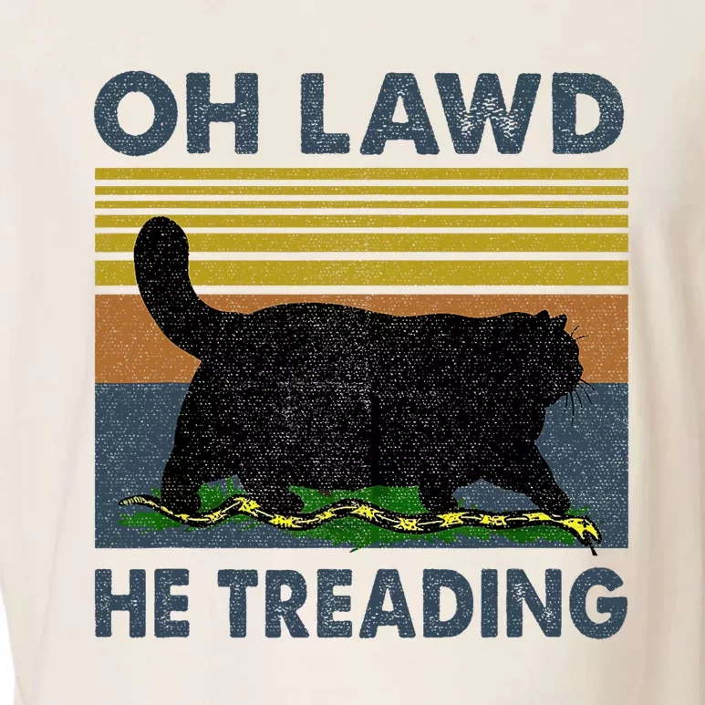 Oh Lawd He Treading Garment-Dyed Women's Muscle Tee