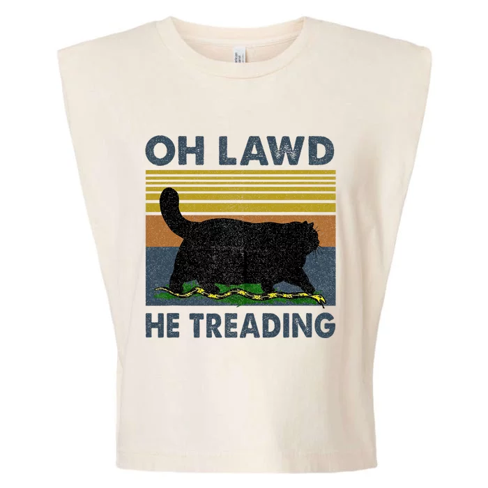 Oh Lawd He Treading Garment-Dyed Women's Muscle Tee