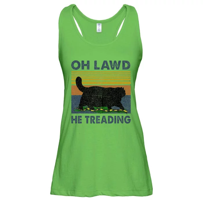 Oh Lawd He Treading Ladies Essential Flowy Tank