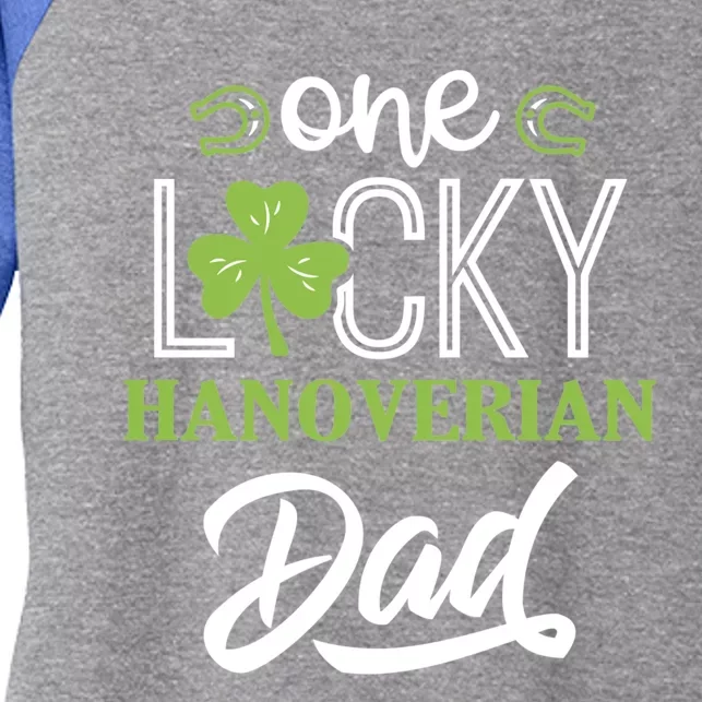 One Lucky Hanoverian Horse Dad Irish Horseback Riding Gift Women's Tri-Blend 3/4-Sleeve Raglan Shirt