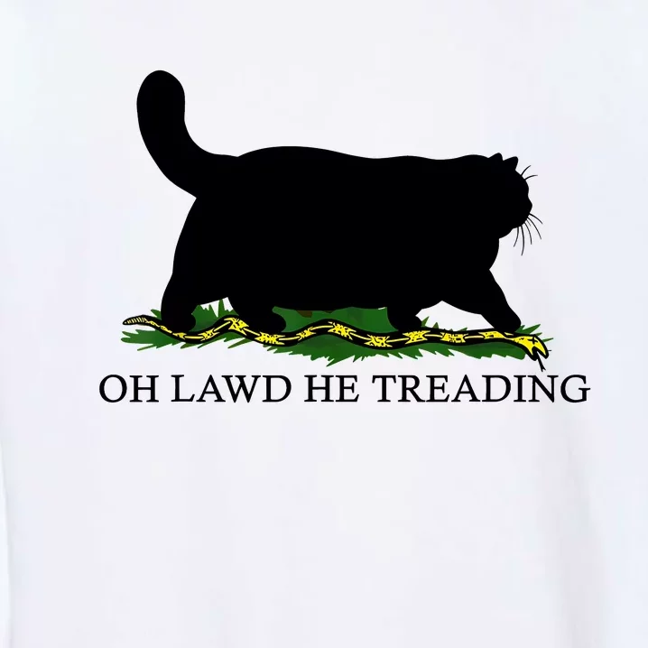 Oh Lawd He Treading Black Cat Garment-Dyed Sweatshirt