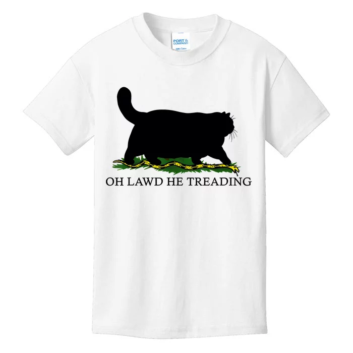 Oh Lawd He Treading Black Cat Kids T-Shirt