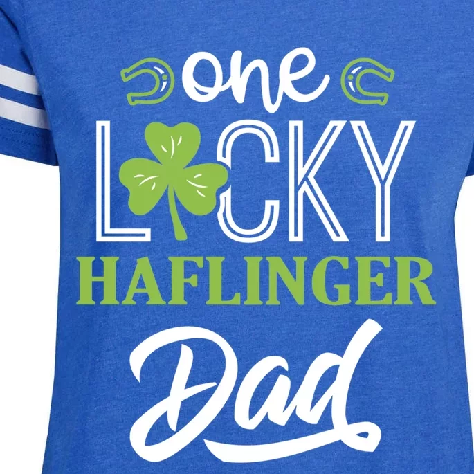 One Lucky Haflinger Horse Dad Irish Horseback Riding Funny Gift Enza Ladies Jersey Football T-Shirt