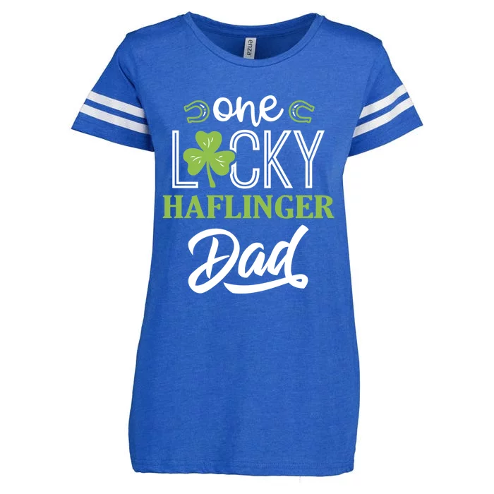 One Lucky Haflinger Horse Dad Irish Horseback Riding Funny Gift Enza Ladies Jersey Football T-Shirt