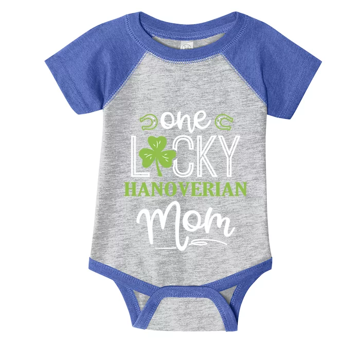 One Lucky Hanoverian Horse Mom Irish Horseback Riding Cool Gift Infant Baby Jersey Bodysuit