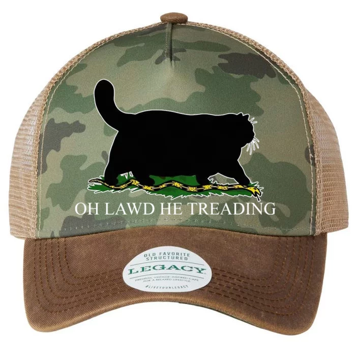 Oh Lawd He Treading Funny Cat Legacy Tie Dye Trucker Hat