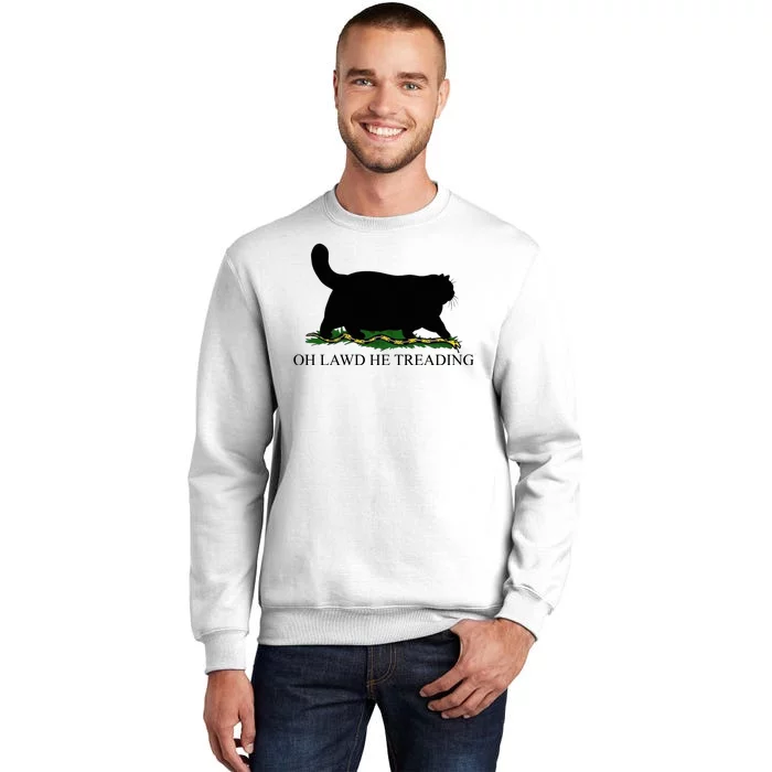 Oh Lawd He Treading Funny Cat Sweatshirt