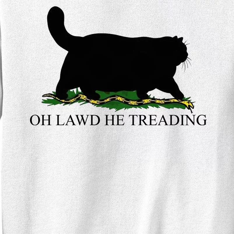 Oh Lawd He Treading Funny Cat Sweatshirt