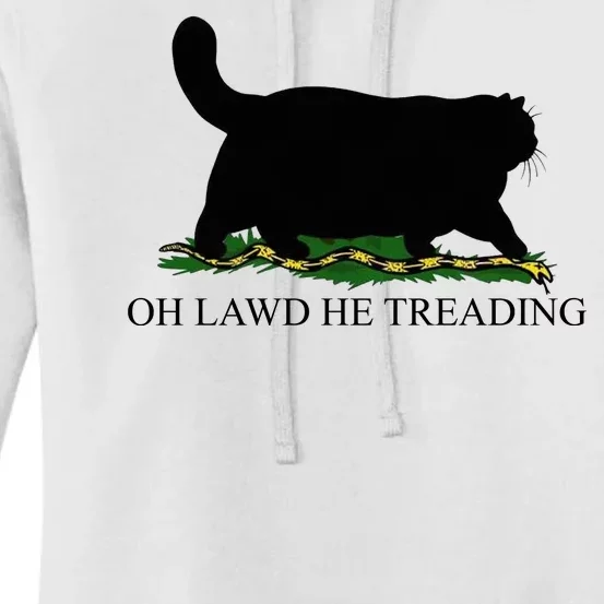 Oh Lawd He Treading Funny Cat Women's Pullover Hoodie