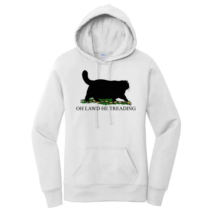 Oh Lawd He Treading Funny Cat Women's Pullover Hoodie