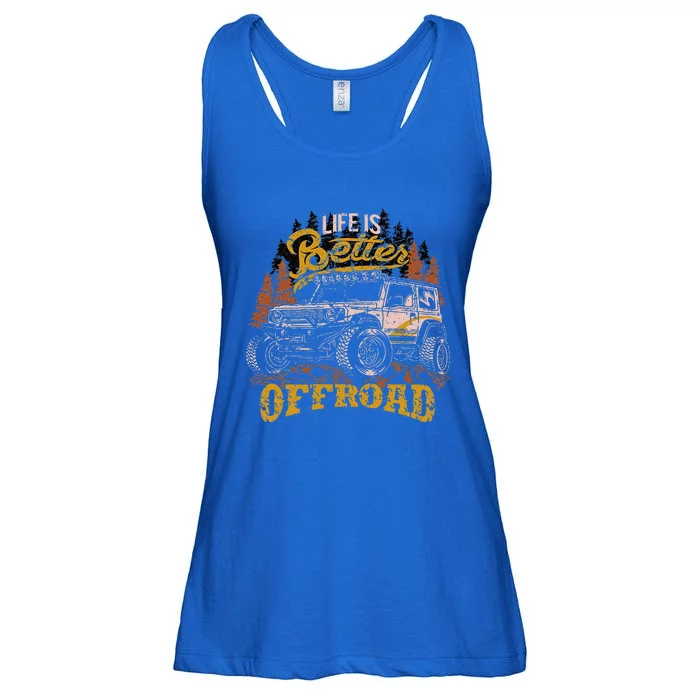 Offroading Life Is Better Offroad 4x4 Adventure Vintage Ladies Essential Flowy Tank