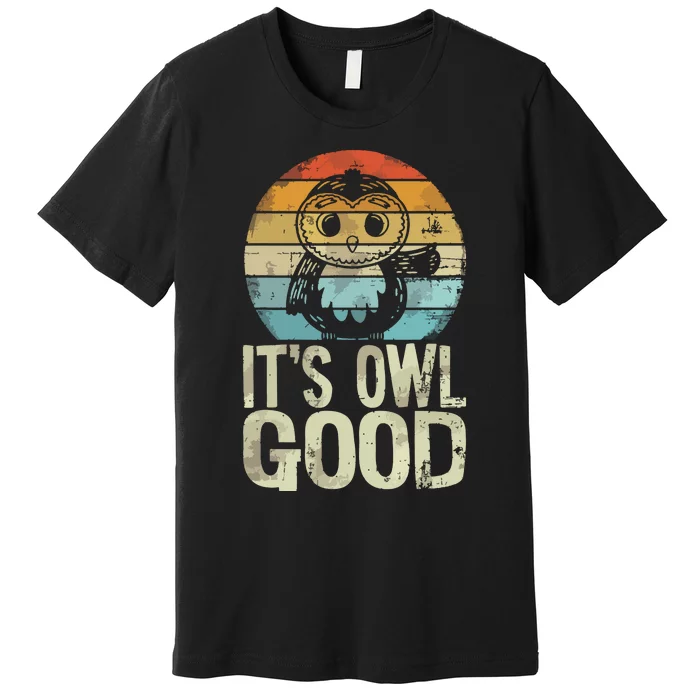 Owl Lover Its Owl Good Funny Owl Pun Premium T-Shirt