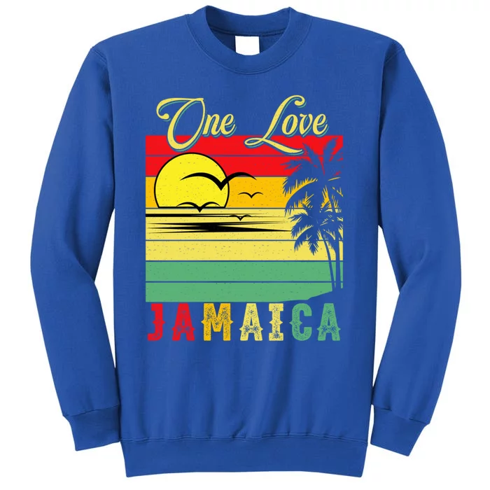 One Love Jamaica Summer Vacation Family Vintage Sunset Beach Gift Tall Sweatshirt