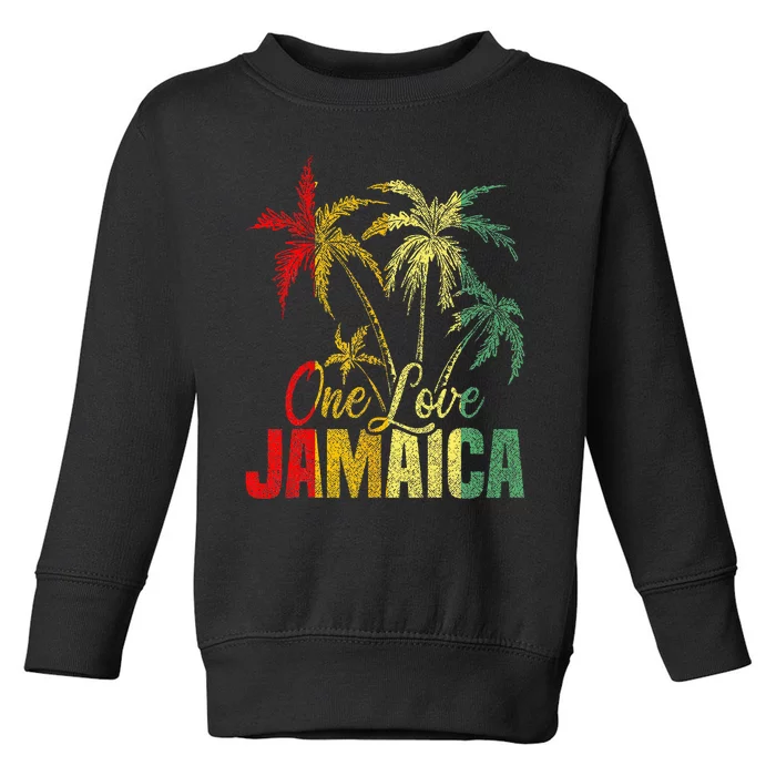 One Love Jamaica Caribbean Vacation Reggae Toddler Sweatshirt