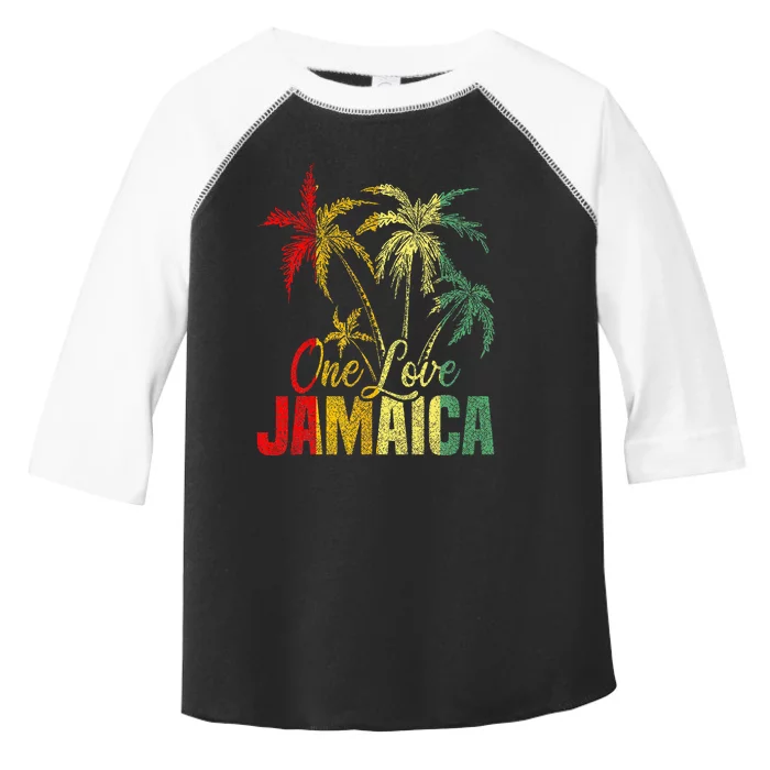 One Love Jamaica Caribbean Vacation Reggae Toddler Fine Jersey T-Shirt