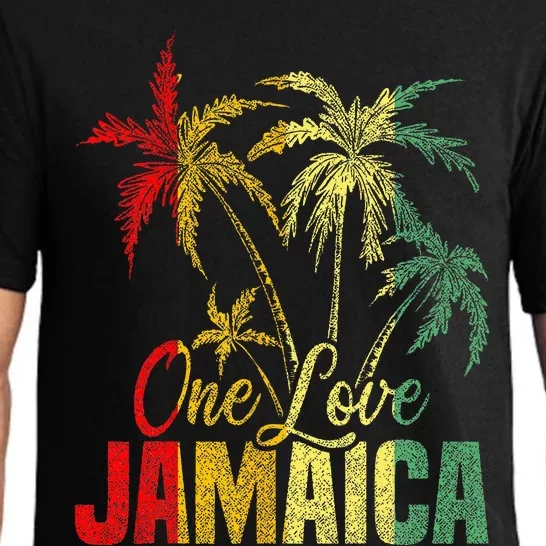 One Love Jamaica Caribbean Vacation Reggae Pajama Set