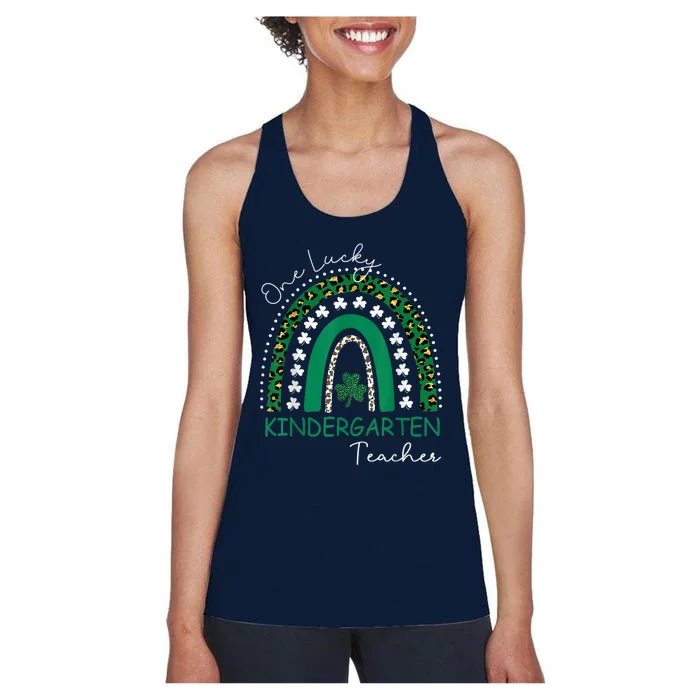 One Lucky Kindergarten Teacher St. Patrick's Day Wo's Women's Racerback Tank