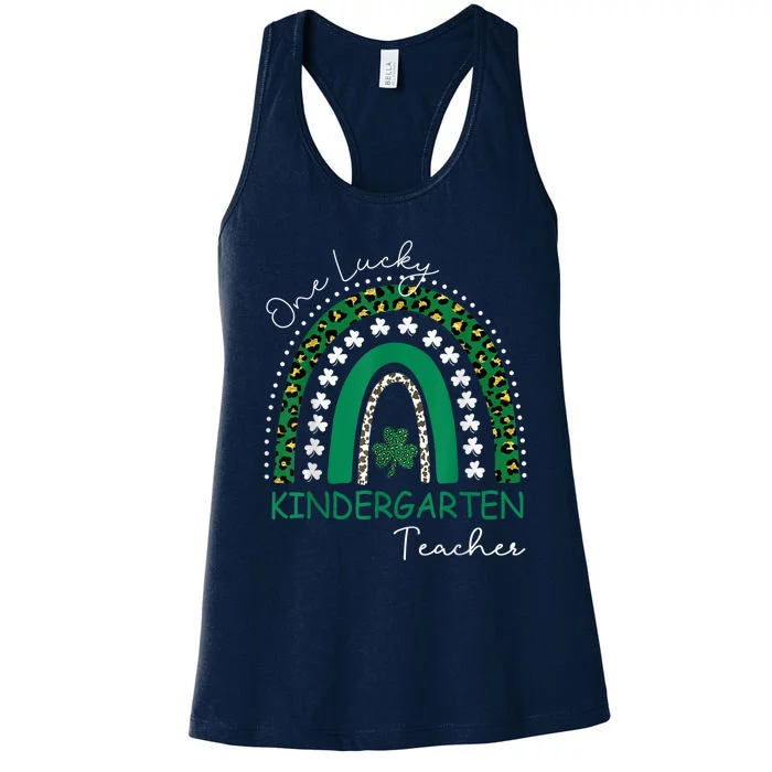 One Lucky Kindergarten Teacher St. Patrick's Day Wo's Women's Racerback Tank