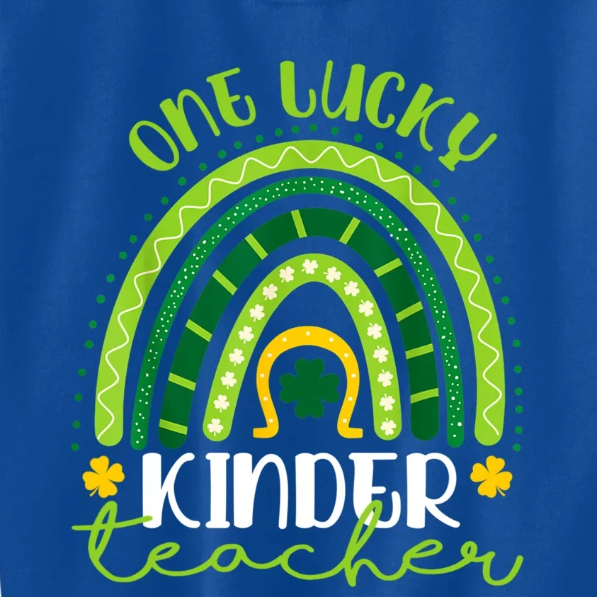 One Lucky Kinder Teacher Rainbow St Patrick’s Day Gift Kids Sweatshirt