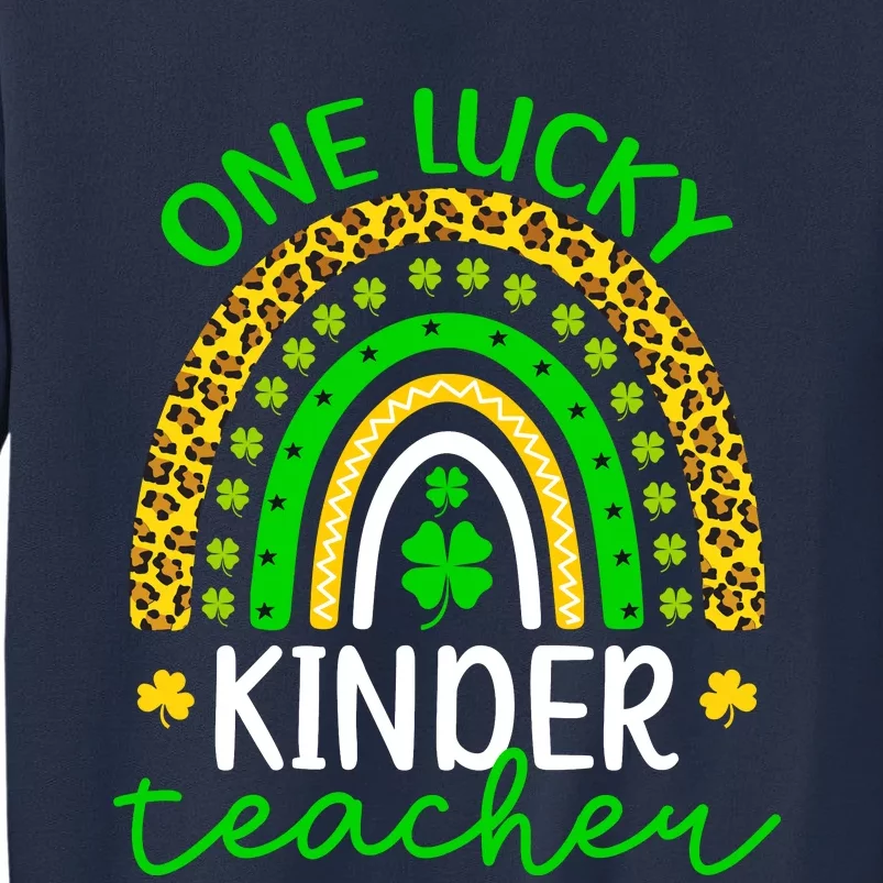 One Lucky Kinder Teacher St Patricks Day Teacher Rainbow Graphic Plus Size Sweatshirt