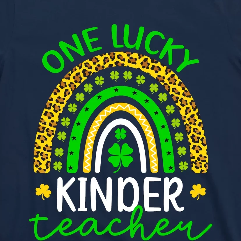 One Lucky Kinder Teacher St Patricks Day Teacher Rainbow Graphic Plus Size T-Shirt