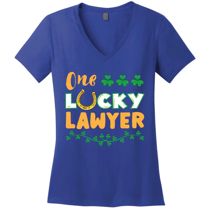 One Lucky Lawyer St Patricks Day Cool Gift Women's V-Neck T-Shirt