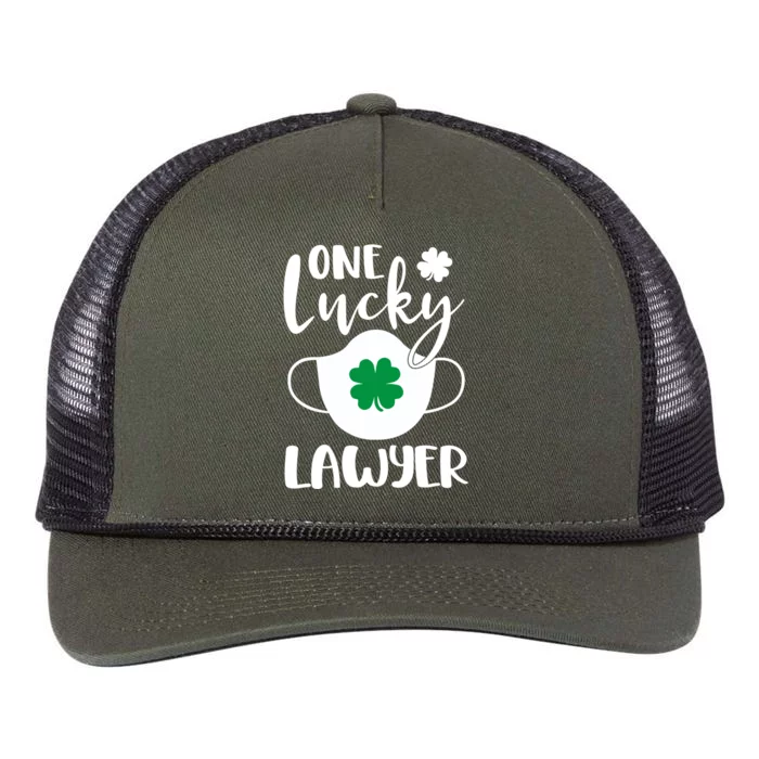 One Lucky Lawyer St Patrick's Day Lawyer Gift Retro Rope Trucker Hat Cap