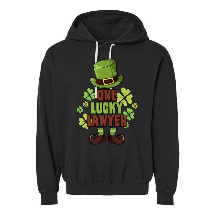 One Lucky Lawyer Laprechaun St Patricks Gift Garment-Dyed Fleece Hoodie