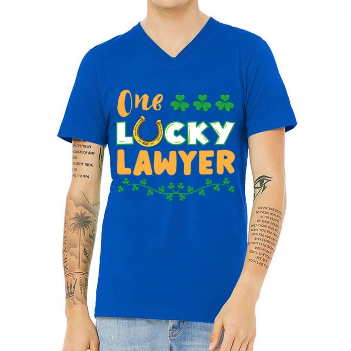 One Lucky Lawyer St Patricks Day Gift V-Neck T-Shirt