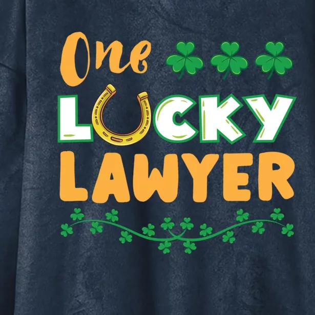 One Lucky Lawyer St Patricks Day Gift Hooded Wearable Blanket