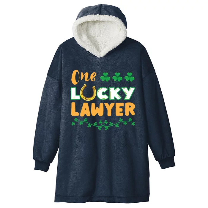 One Lucky Lawyer St Patricks Day Gift Hooded Wearable Blanket