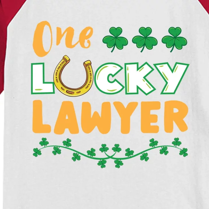 One Lucky Lawyer St Patricks Day Gift Kids Colorblock Raglan Jersey