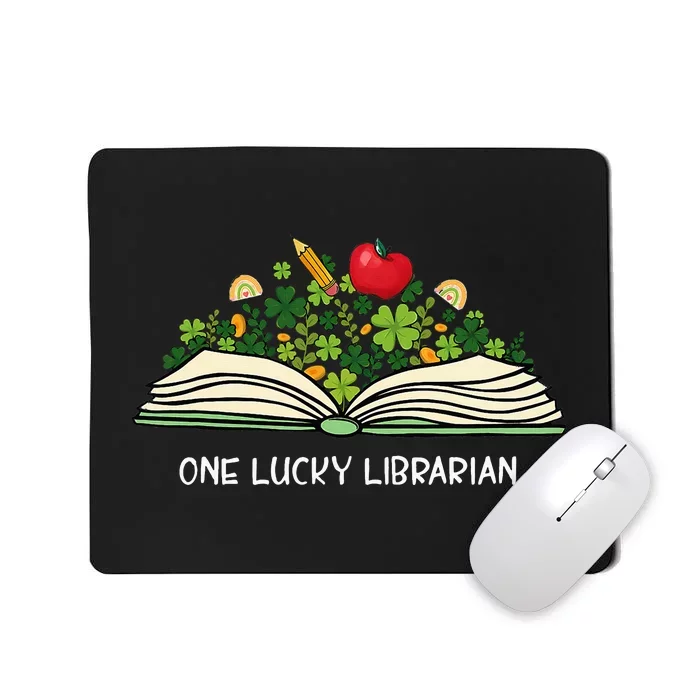 One Lucky Librarian St Patricks Day Reading Book Teacher Mousepad