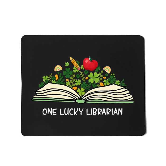 One Lucky Librarian St Patricks Day Reading Book Teacher Mousepad